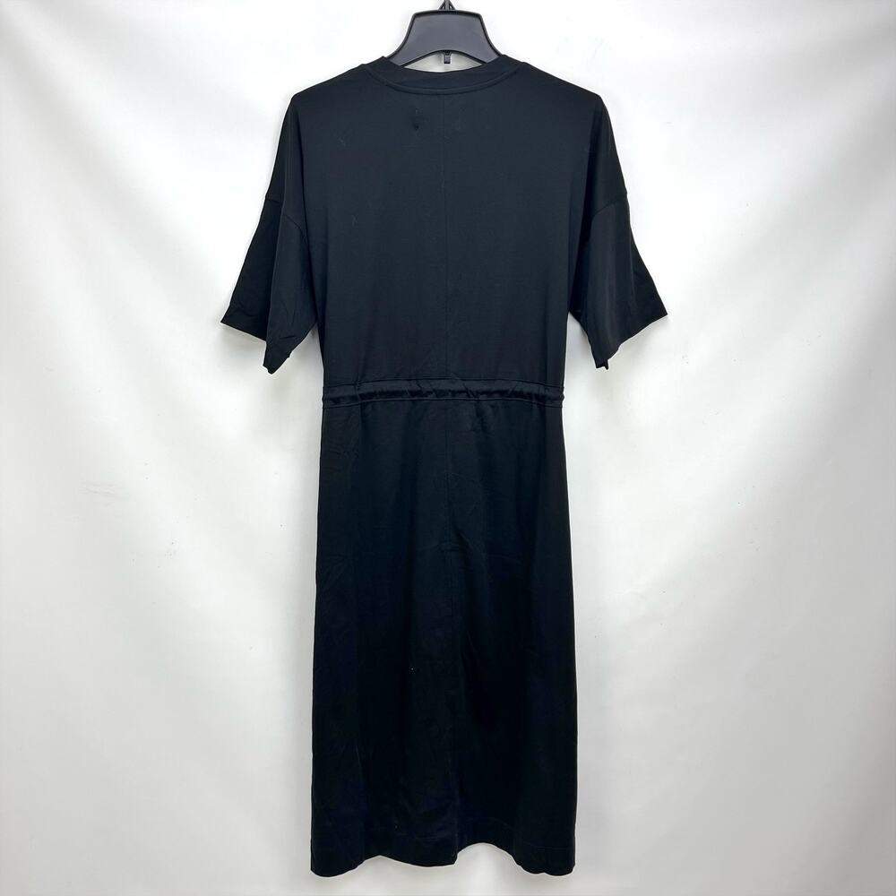 Everlane Womens The Luxe Cotton Tee Dress XXS Black Short Sleeve Tie Front NWT - Picture 7 of 10